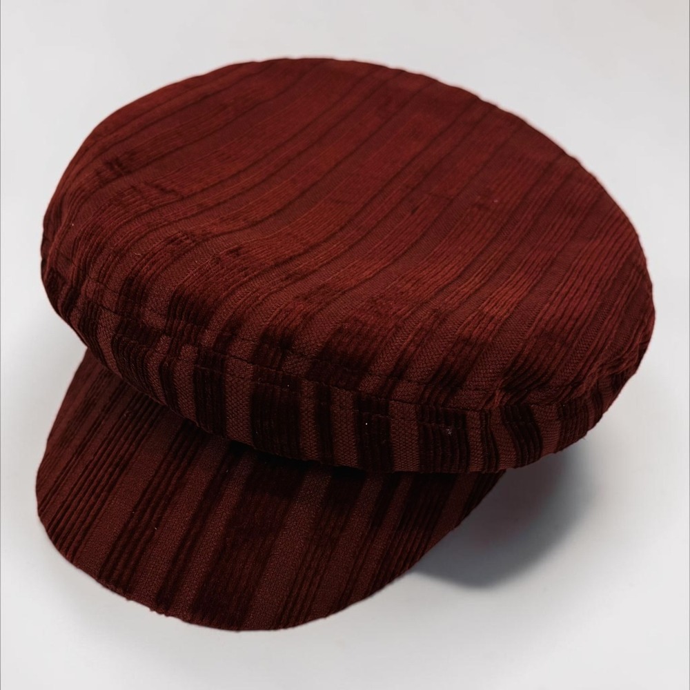 Gigi Pip Rust Red Corduroy Baker Boy Newsboy Cap Hat Women S/M NWT - Picture 5 of 6